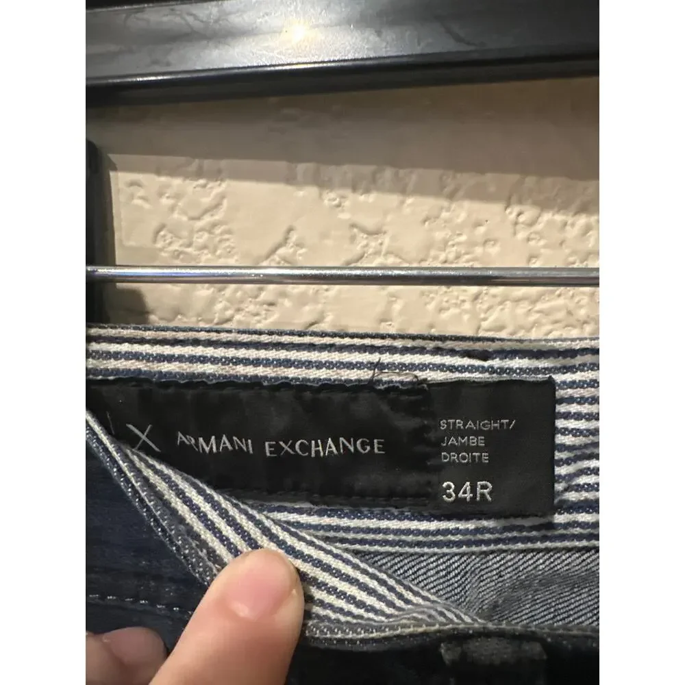 ⭐️ Men’s Armani Exchange Jamie Buttonfly Straight Leg Jeans. Size 34R. 34X31